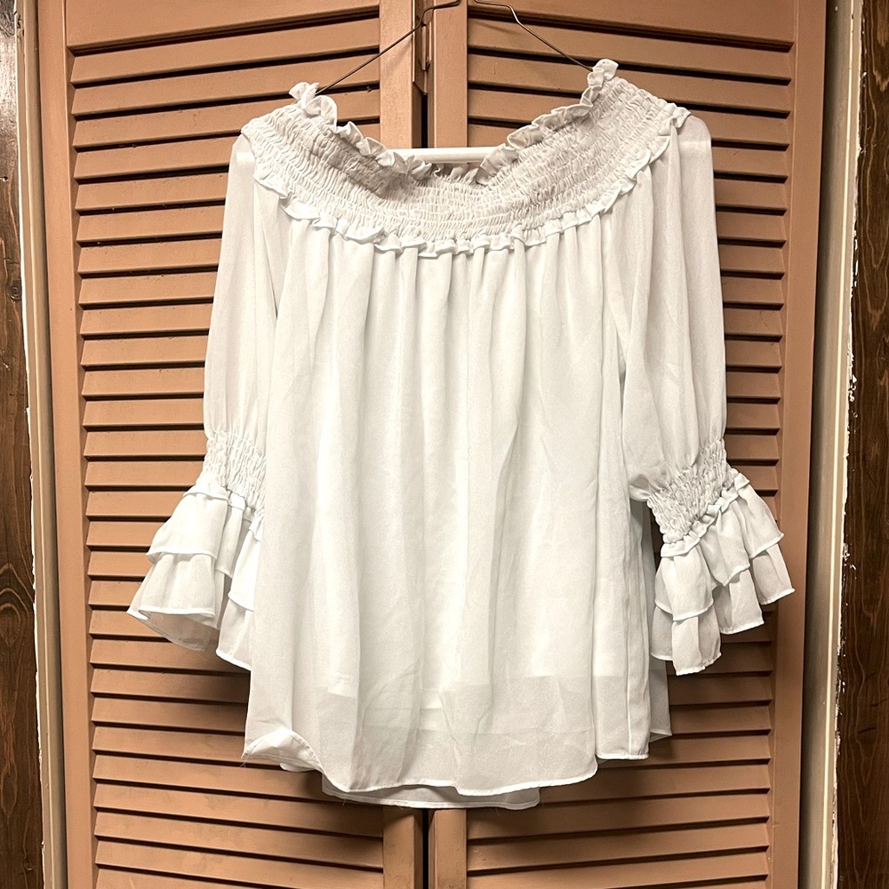 White Off the Shoulder Top